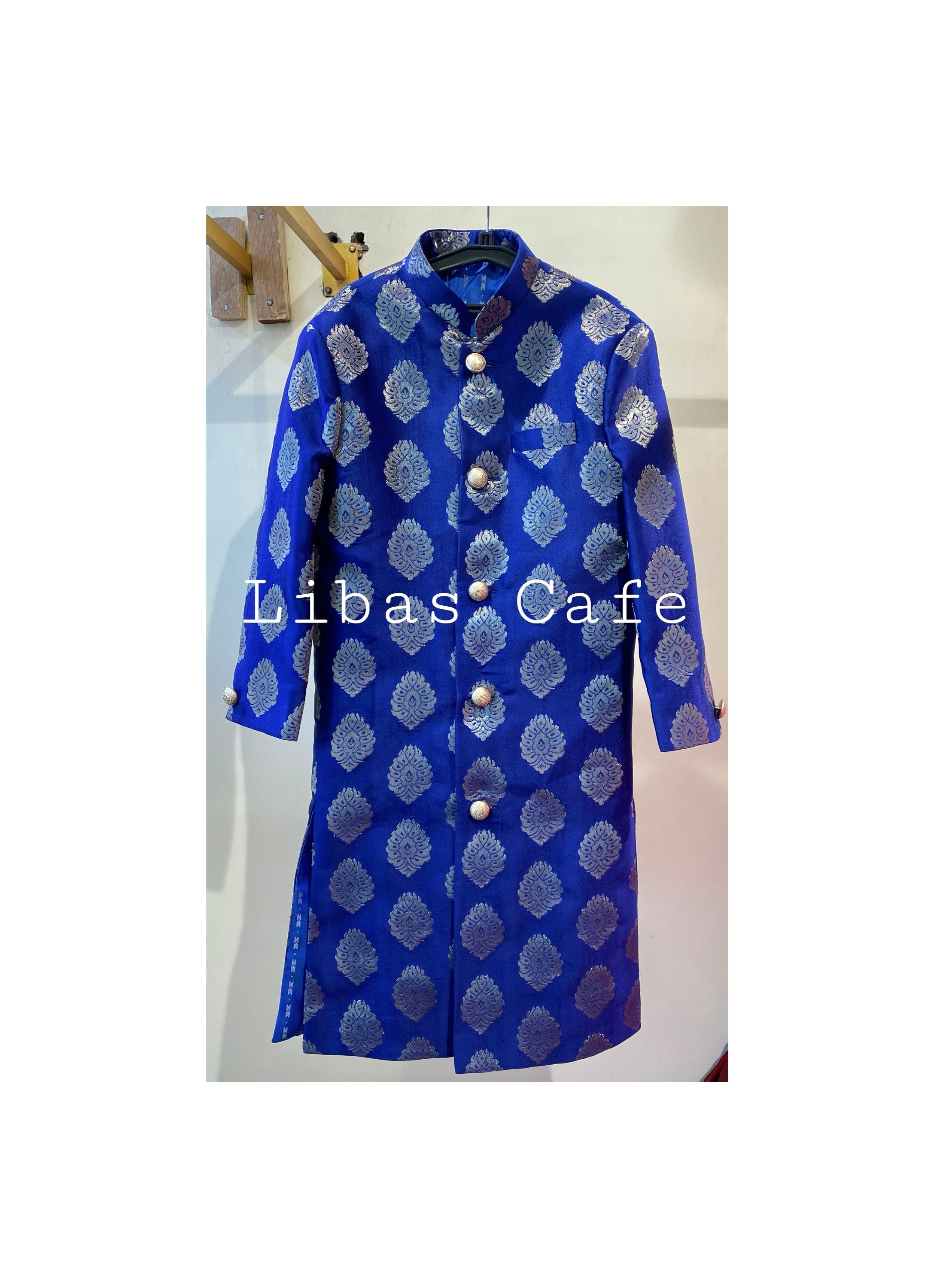 Baby Boy Blue Banarsi Sherwani